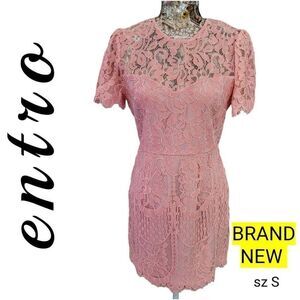 Entro Pink Lace Feminine Bodycon Short BRAND NEW with Tags Dress